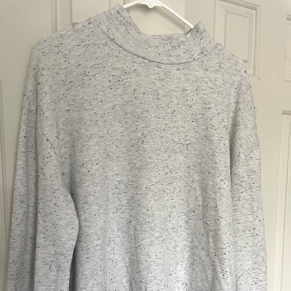 Miles by Madewell Cropped Mock Turtleneck Sweatshirt in Marled Gray